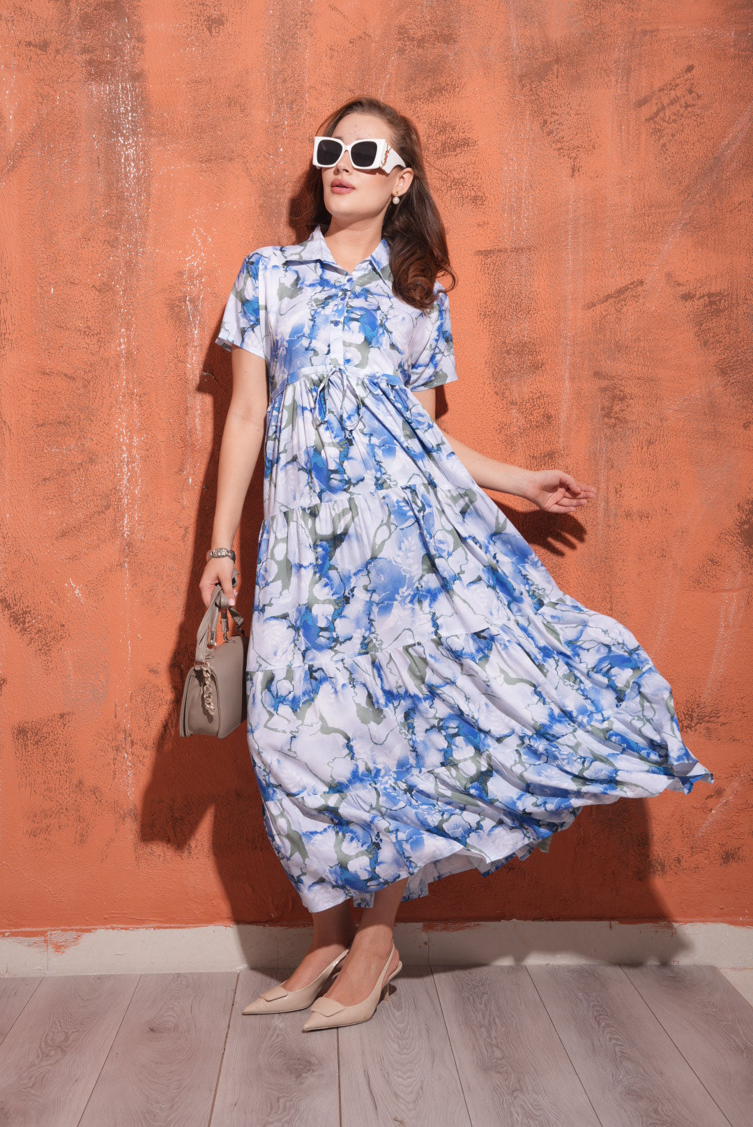 Blue-Colored Premium Flare Gown