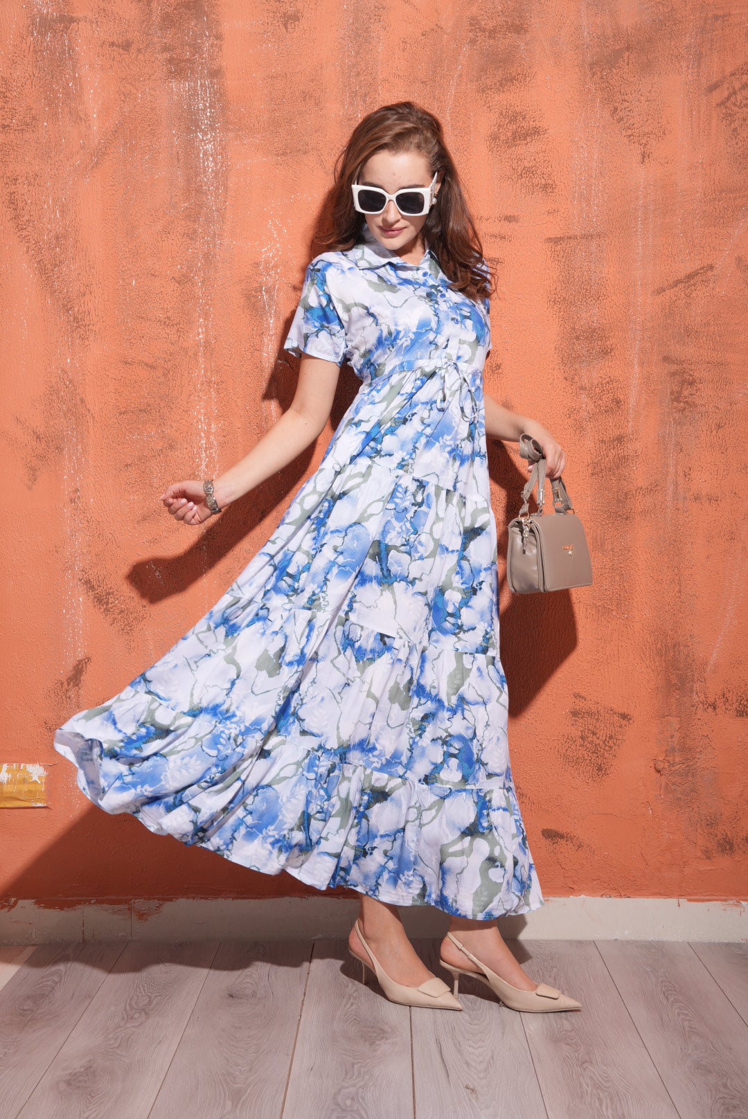 Blue-Colored Premium Flare Gown