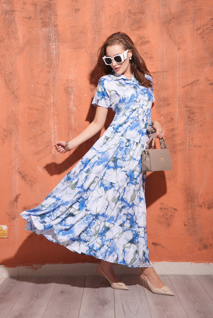 Blue-Colored Premium Flare Gown