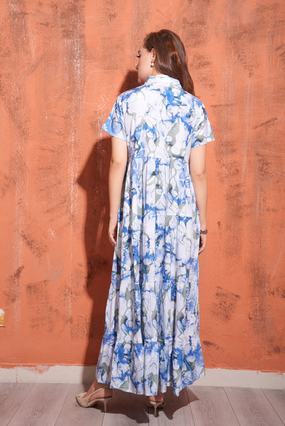 Blue-Colored Premium Flare Gown