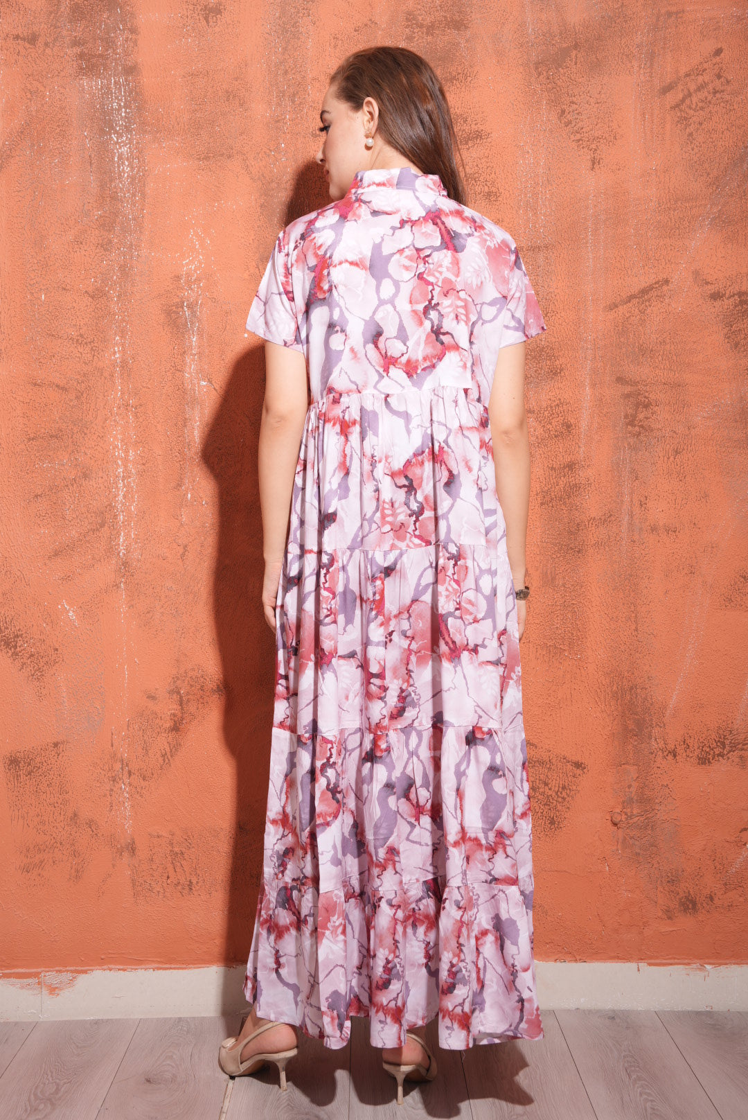 Dusty Red-Colored Premium Flare Gown