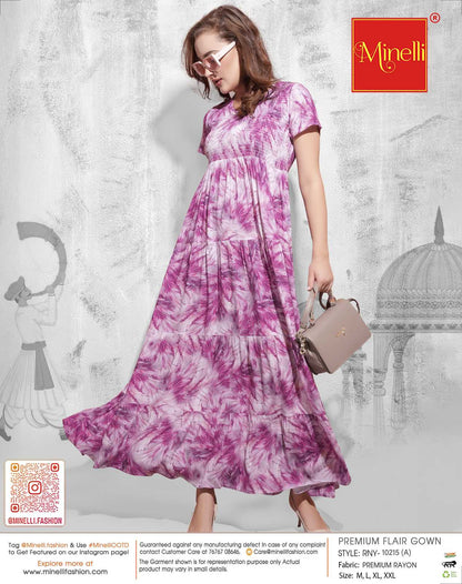 Fuchsia-Colored Premium Flare Gown