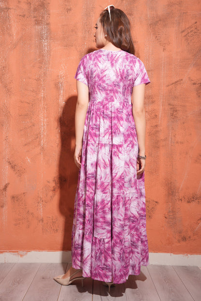 Fuchsia-Colored Premium Flare Gown