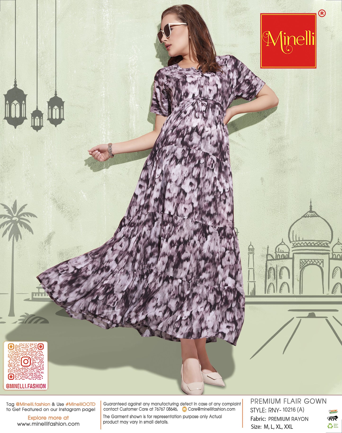 Coffee-Colored Premium Flare Gown