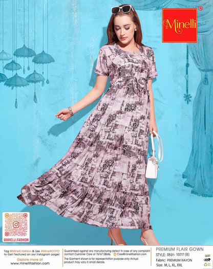 Coffee-Colored Premium Flare Gown