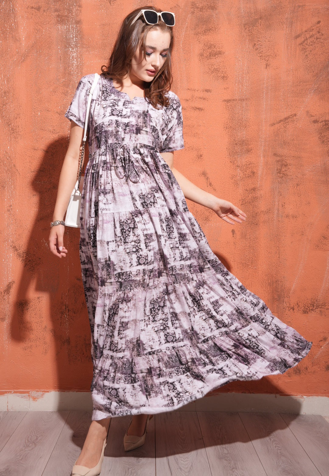 Coffee-Colored Premium Flare Gown