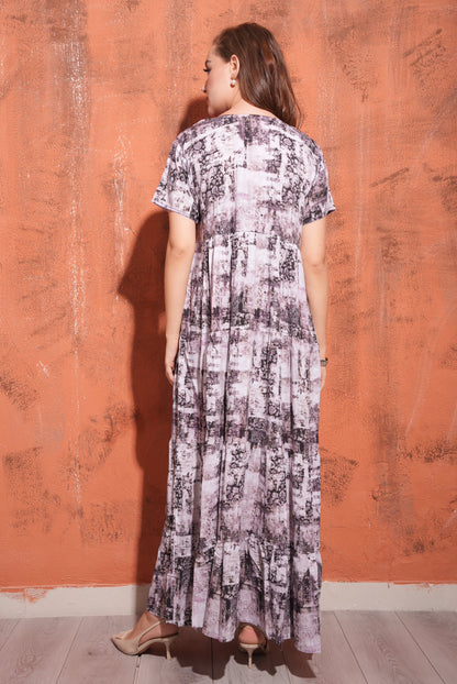 Coffee-Colored Premium Flare Gown