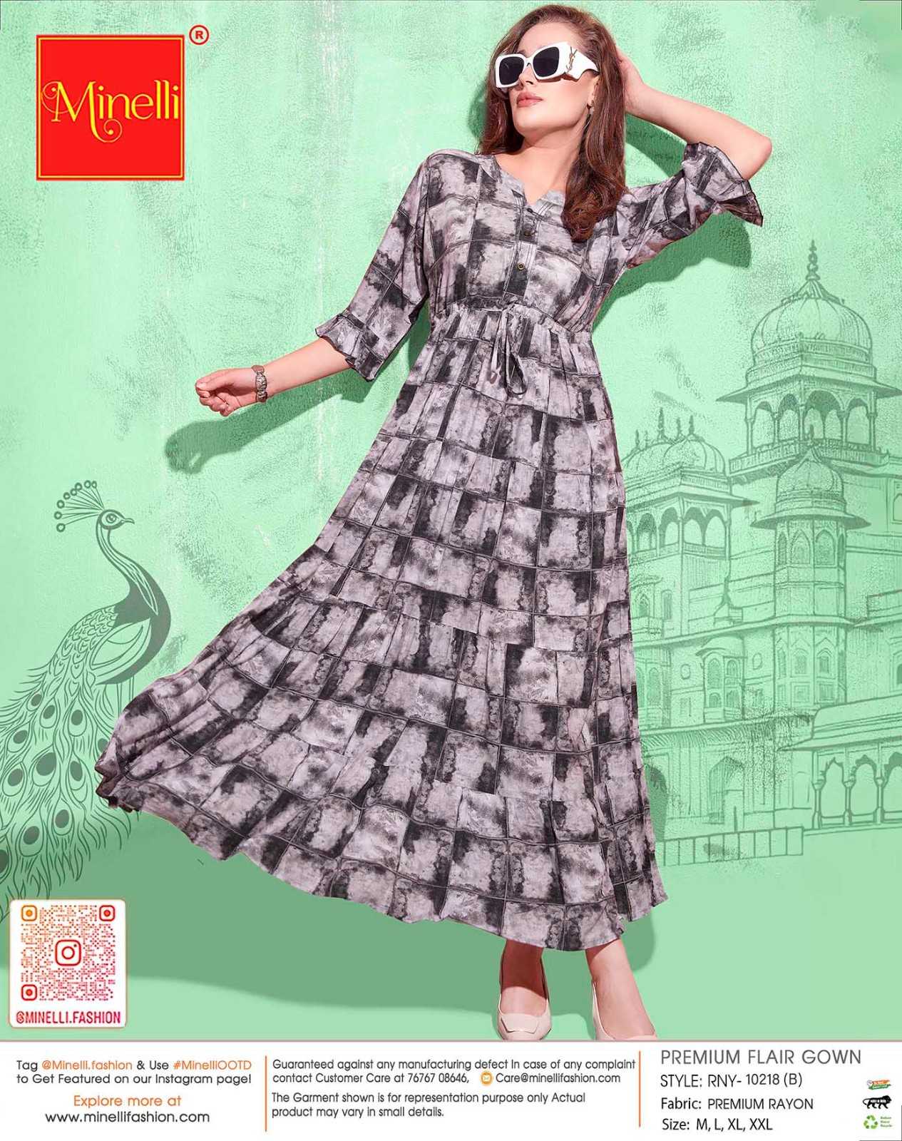 Charcoal-Colored Premium Flare Gown