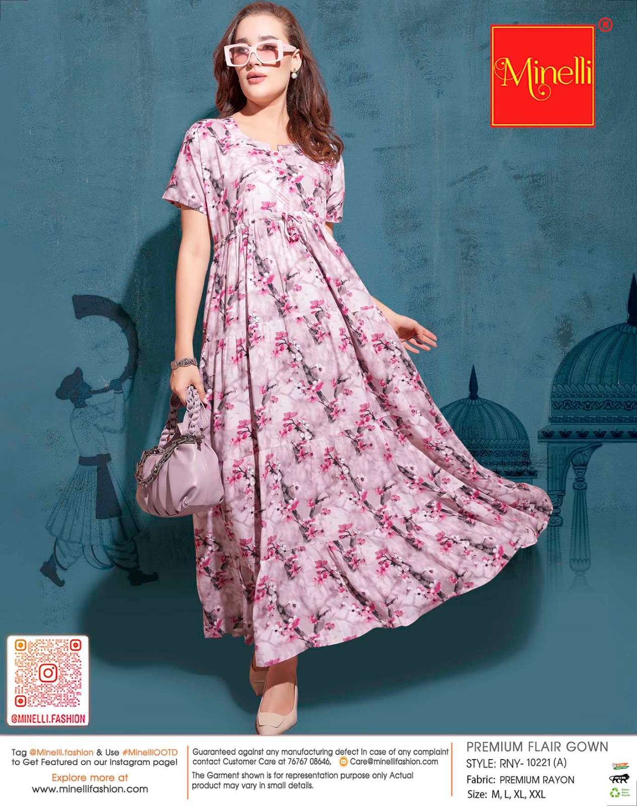 Pink-Colored Premium Flare Gown
