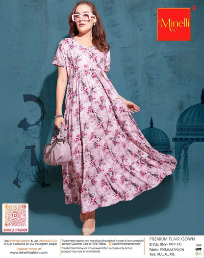 Pink-Colored Premium Flare Gown
