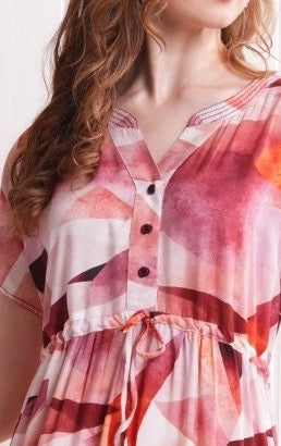 Multi-Colored Semi Flare Gown