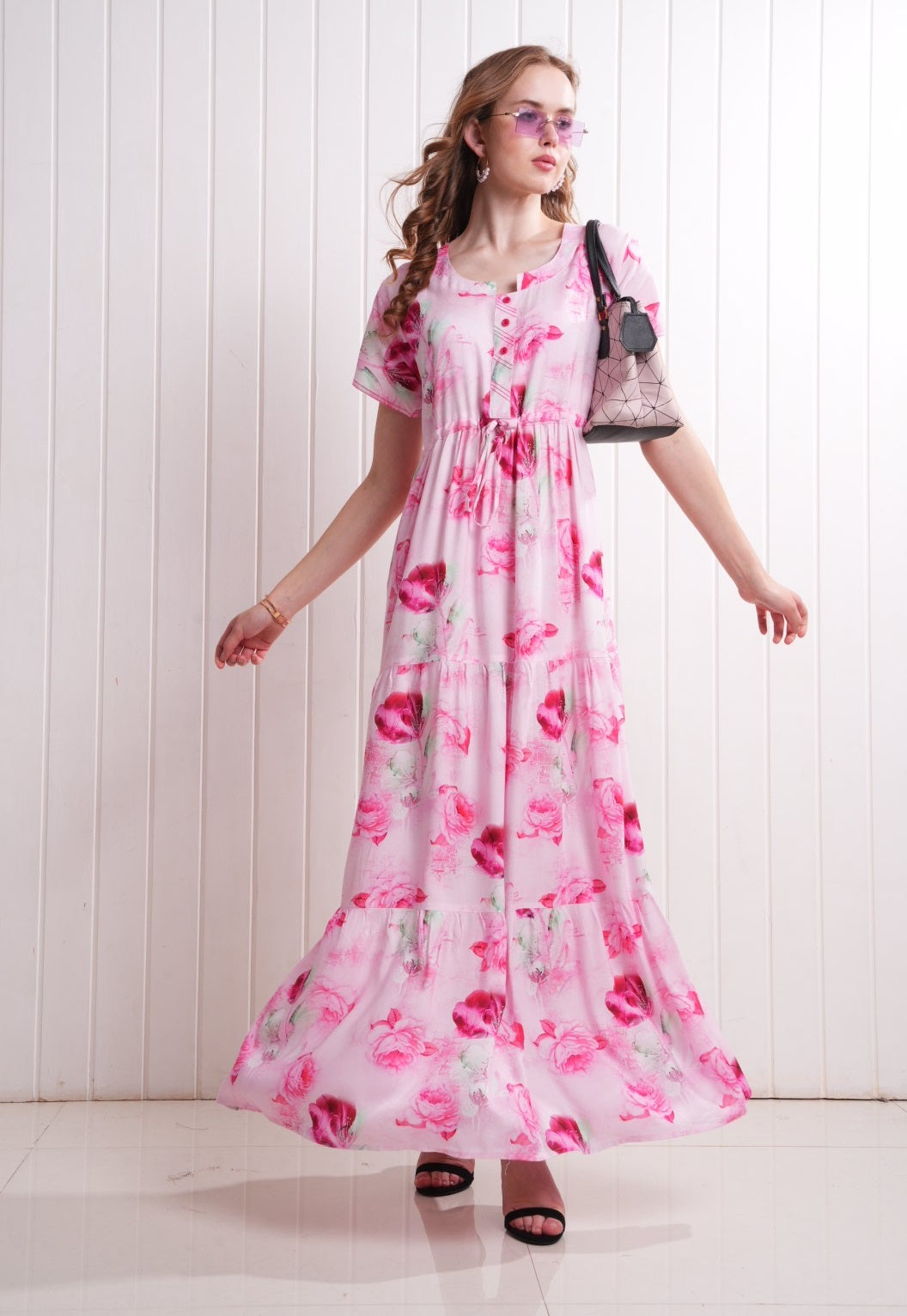 Pink-Colored Semi Flare Gown