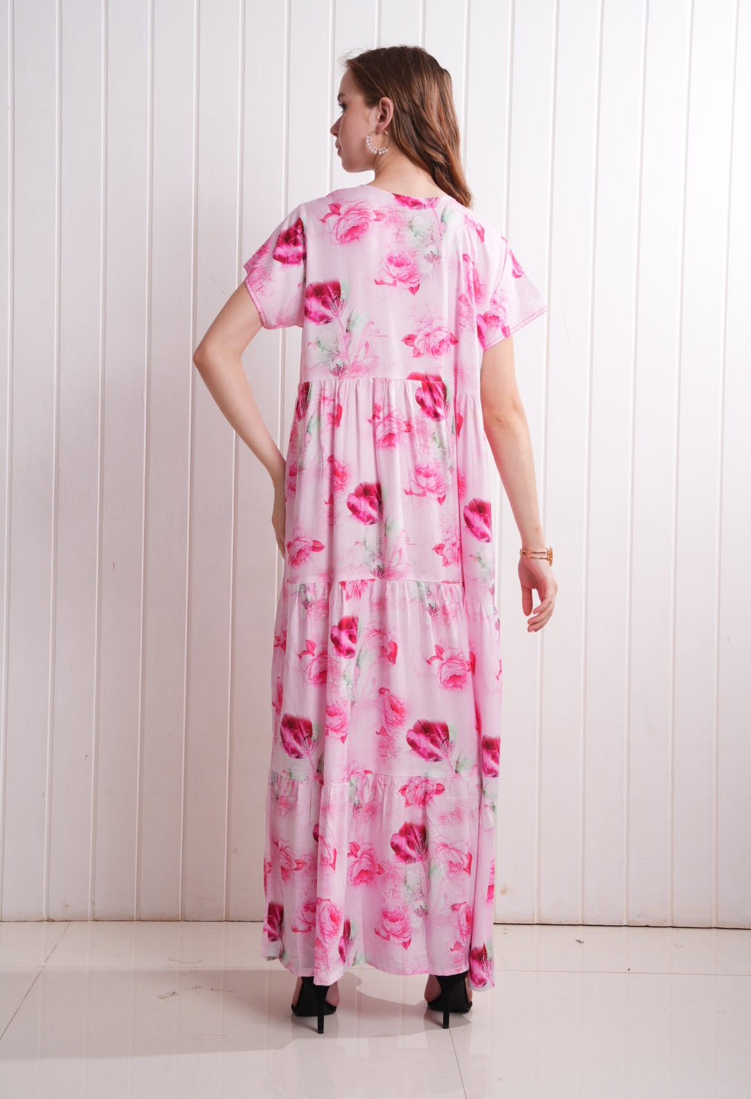 Pink-Colored Semi Flare Gown