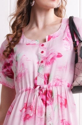 Pink-Colored Semi Flare Gown