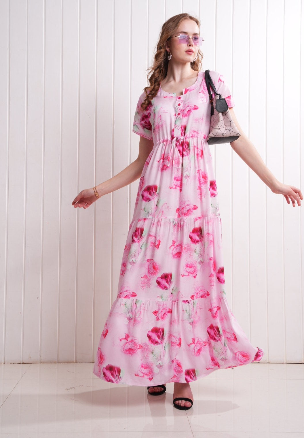 Pink-Colored Semi Flare Gown