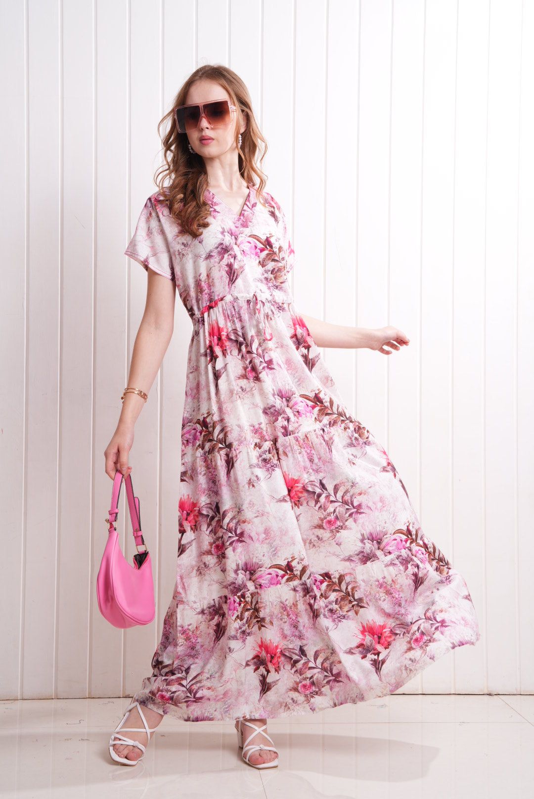 Pink-Colored Semi Flare Gown