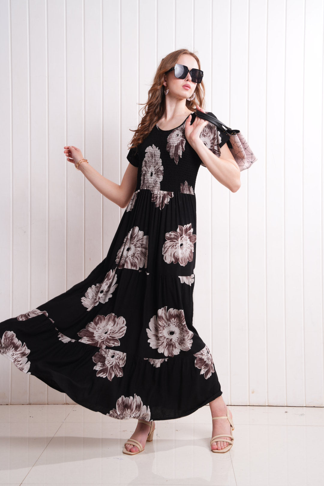 Black-Colored Semi Flare Gown
