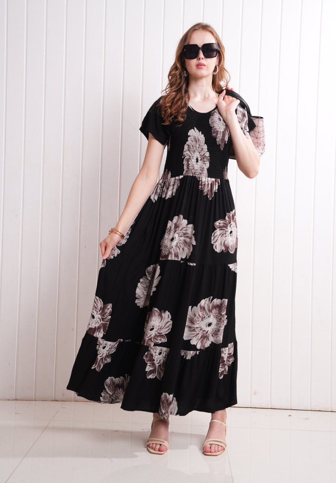 Black-Colored Semi Flare Gown