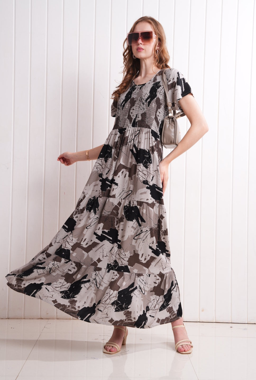 Grey-Colored Semi Flare Gown