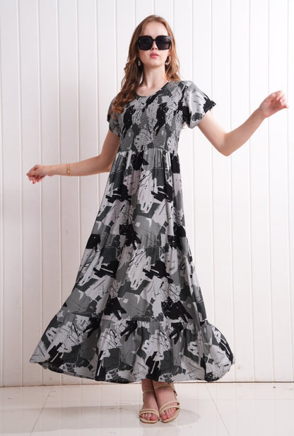 Black-Colored Semi Flare Gown