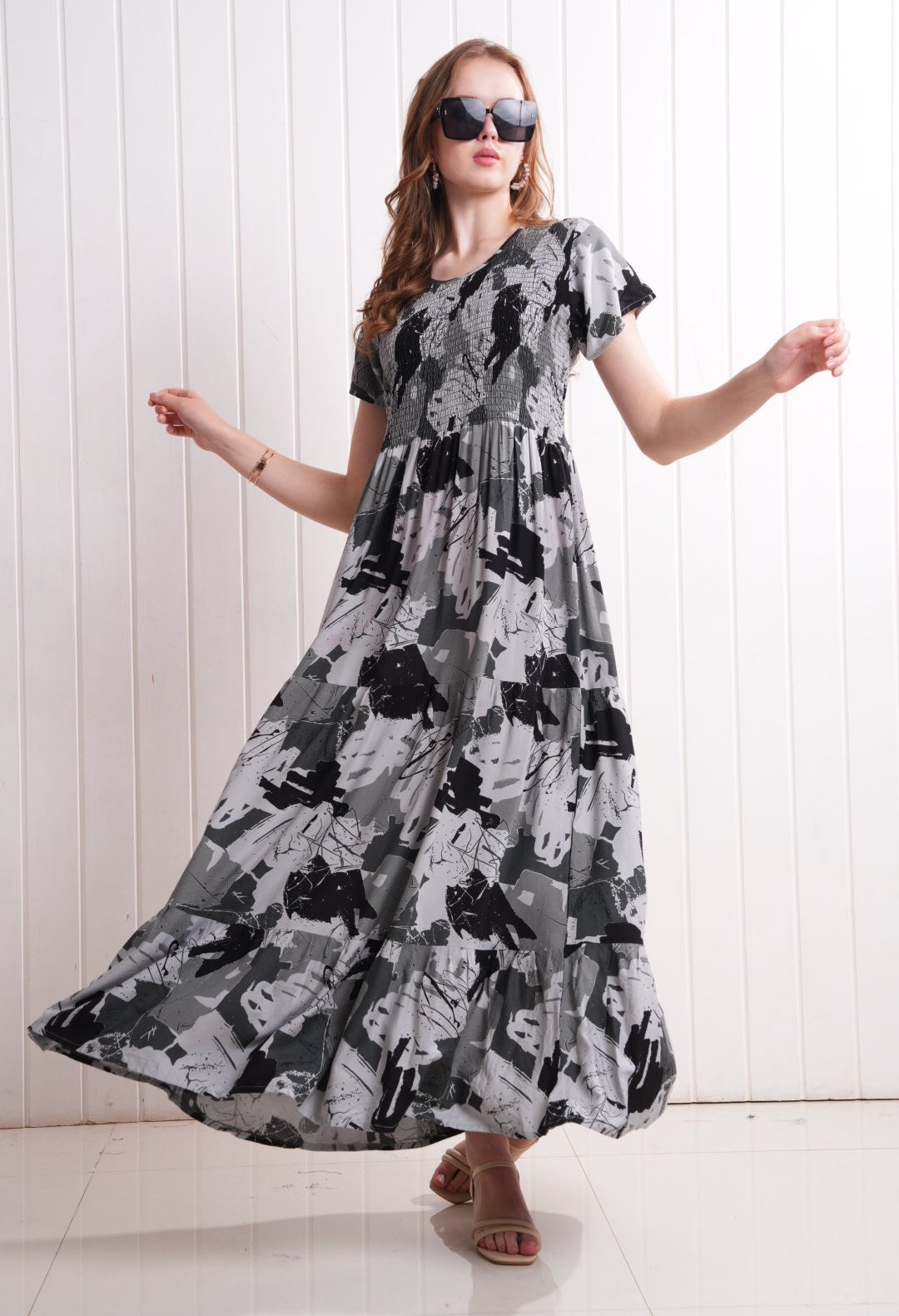 Black-Colored Semi Flare Gown