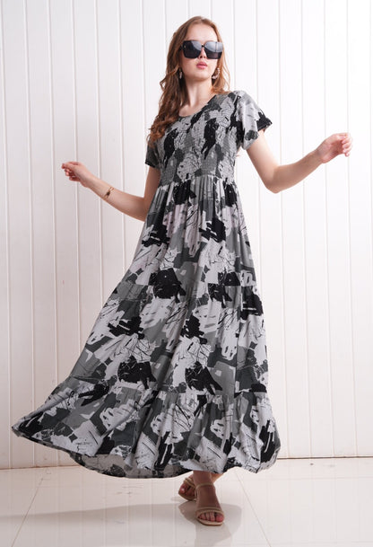 Black-Colored Semi Flare Gown