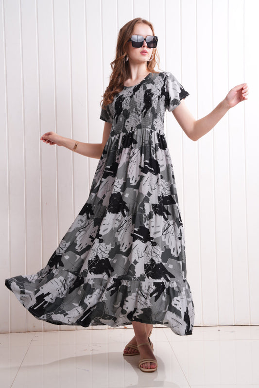 Black-Colored Semi Flare Gown