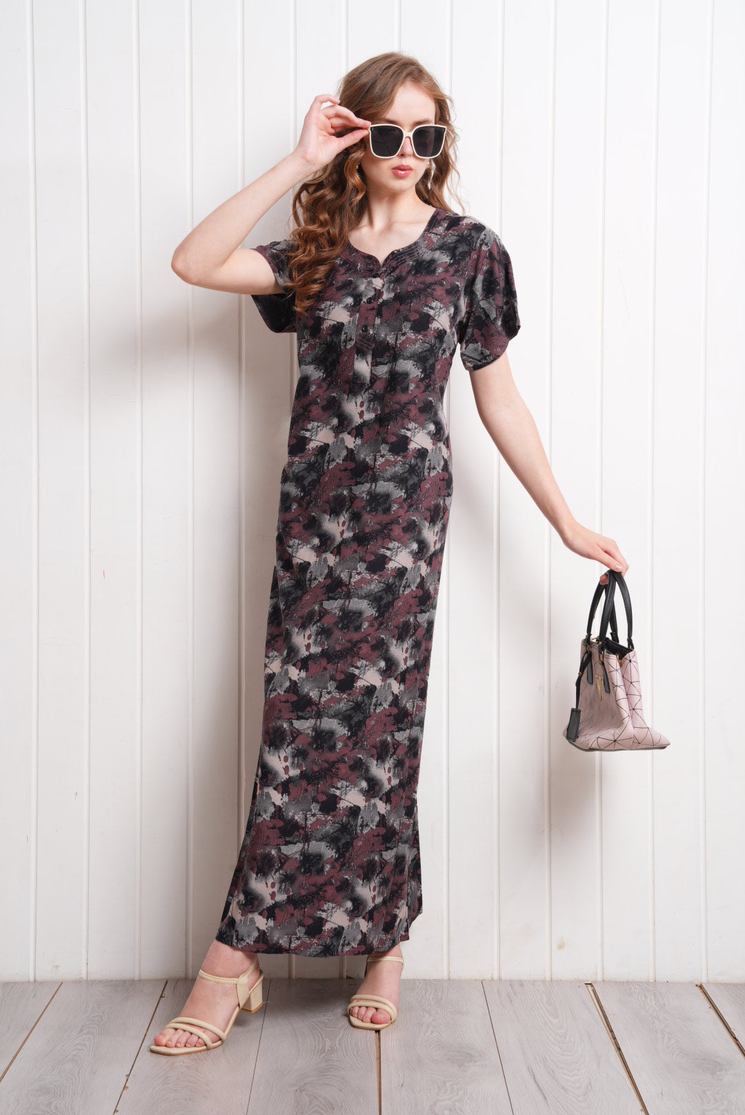 Coffee-Colored Fashion Nightdress