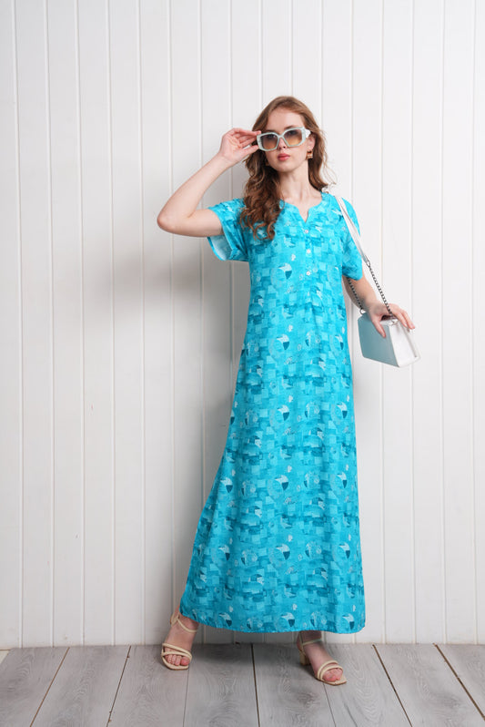 Turquoise-Colored Fashion Nightdress