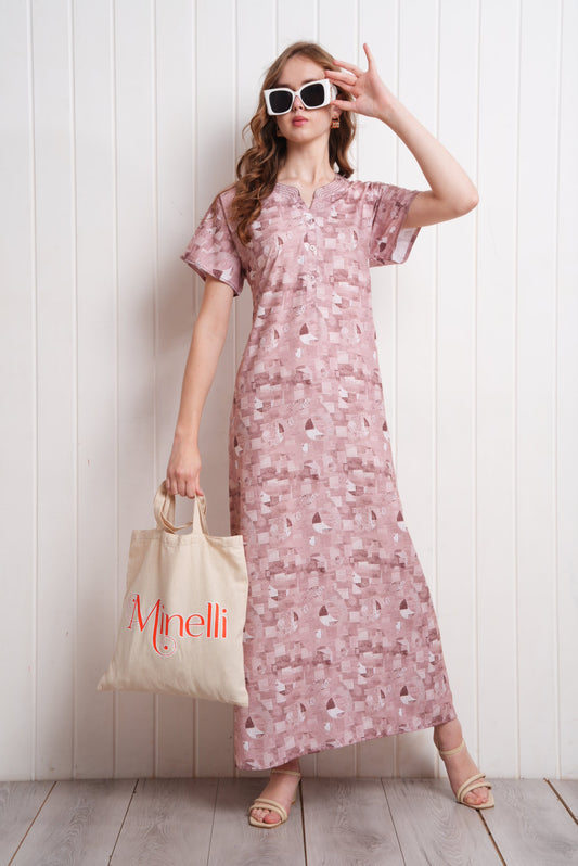 Onion-Colored Fashion Nightdress