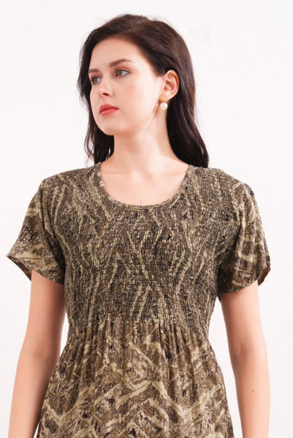 Khaki-Colored Short Flare Gown