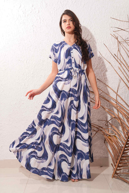 Wisteria Purple-Colored Premium Flare Gown