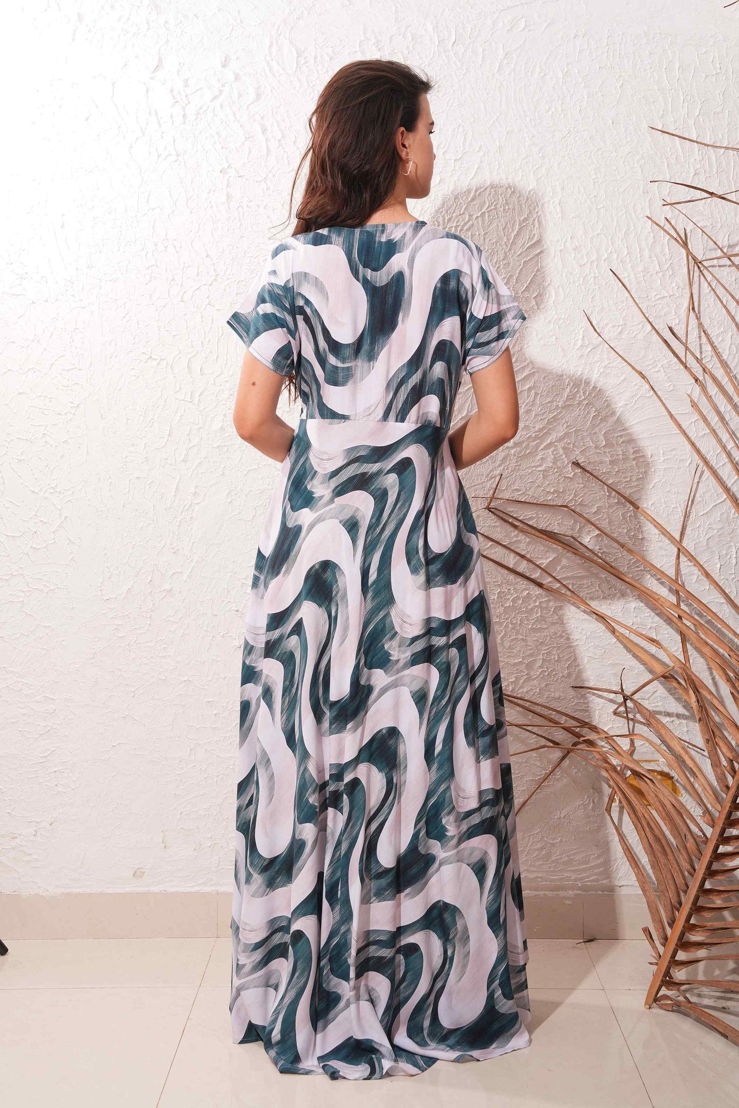 Indigo-Colored Premium Flare Gown