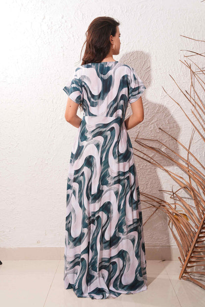 Indigo-Colored Premium Flare Gown