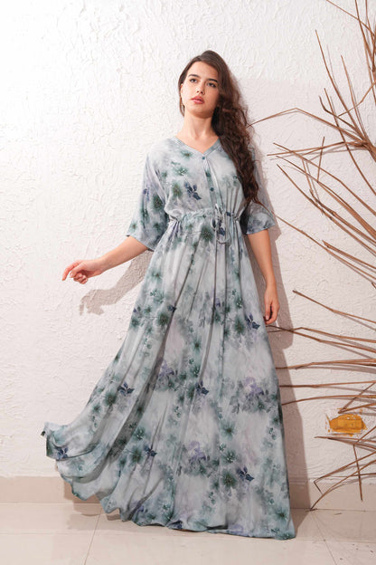 Silver Chalice-Colored Premium Flare Gown