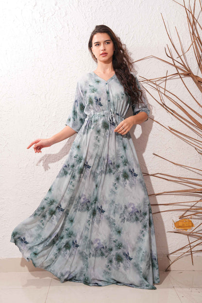 Silver Chalice-Colored Premium Flare Gown