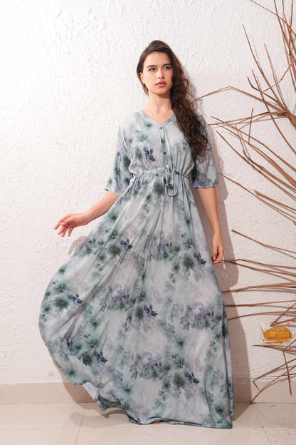 Silver Chalice-Colored Premium Flare Gown