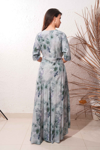 Silver Chalice-Colored Premium Flare Gown