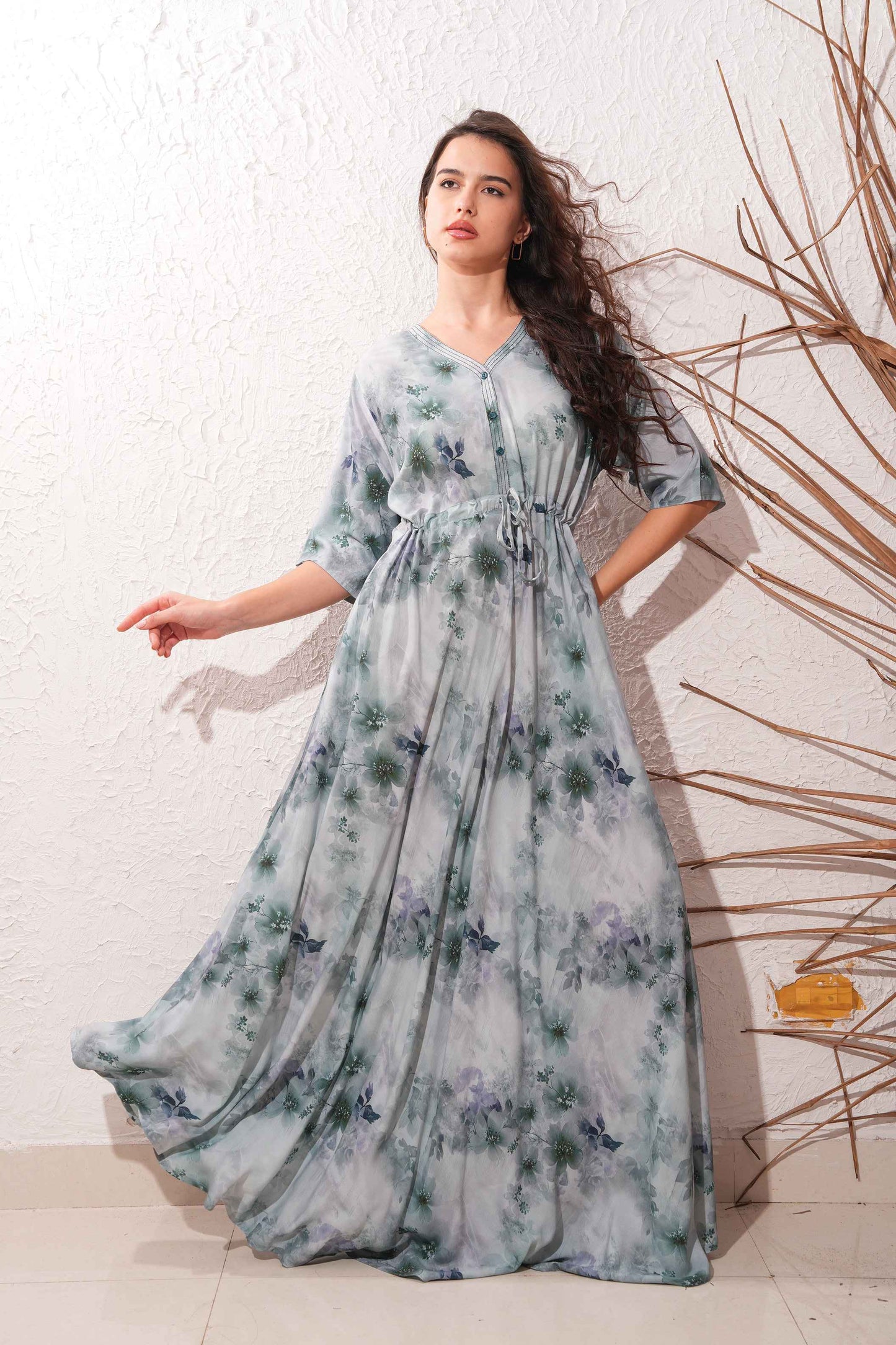 Silver Chalice-Colored Premium Flare Gown