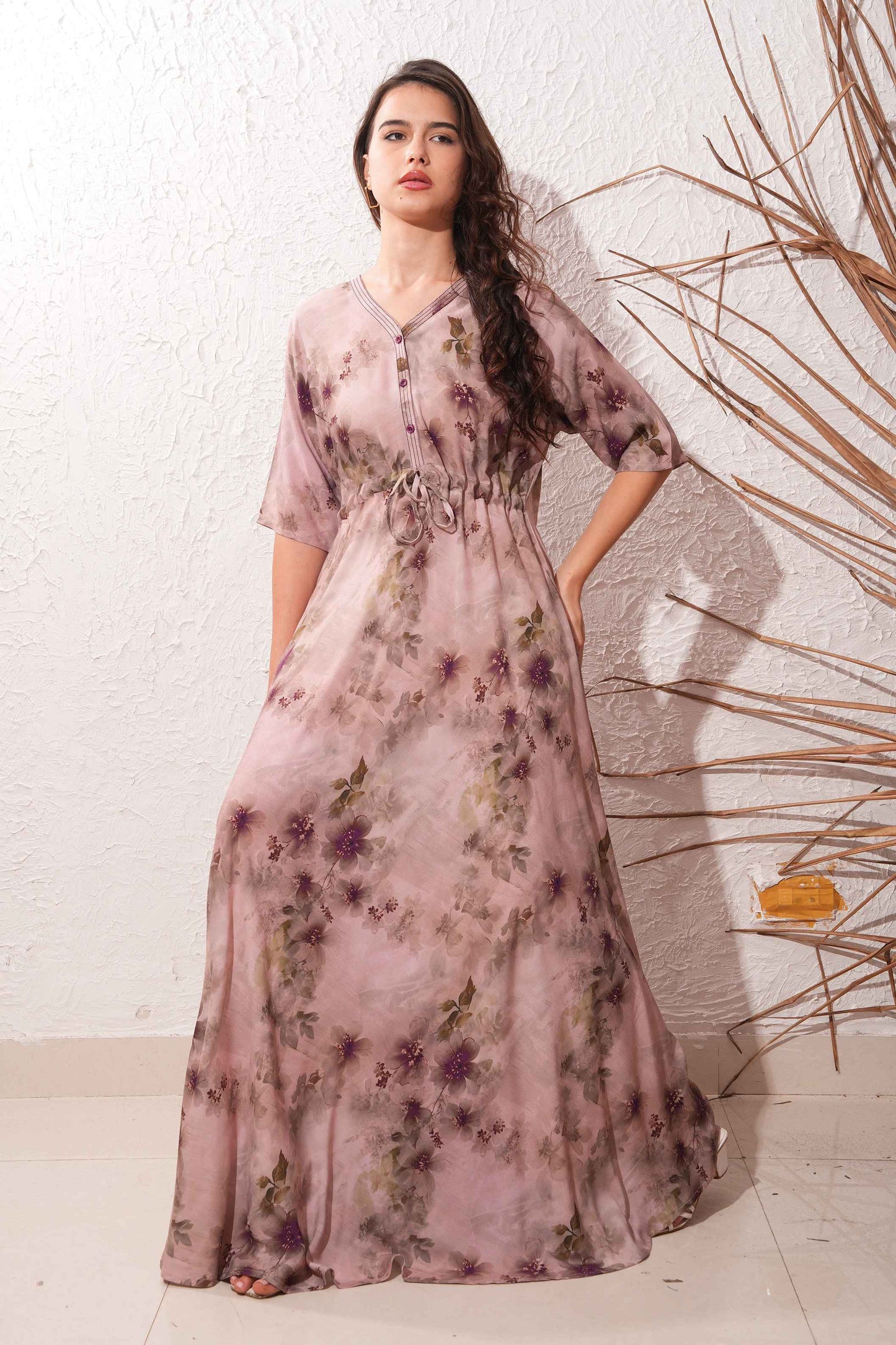Quicksand-Colored Premium Flare Gown