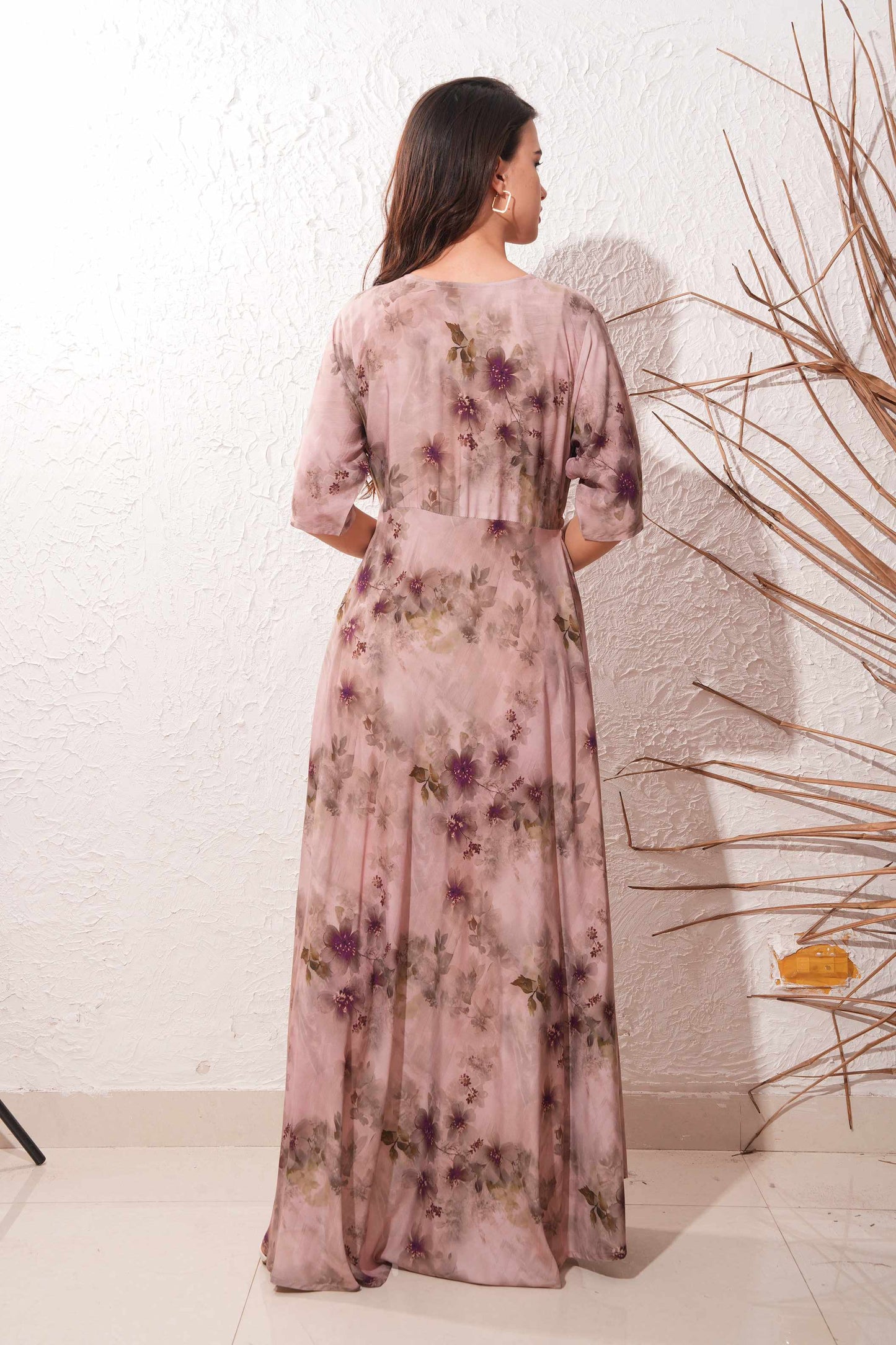 Quicksand-Colored Premium Flare Gown