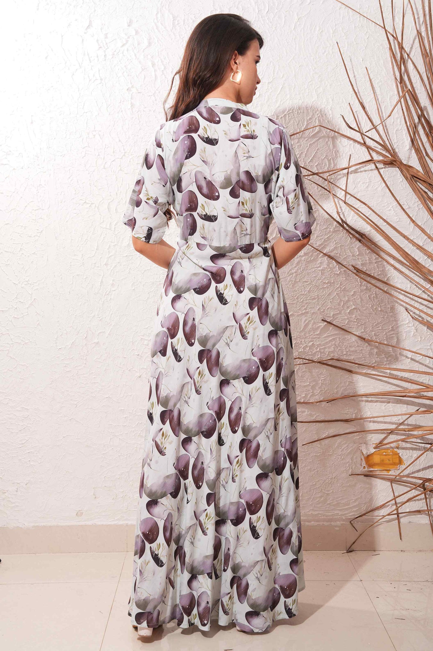 Off White-Colored Premium Flare Gown