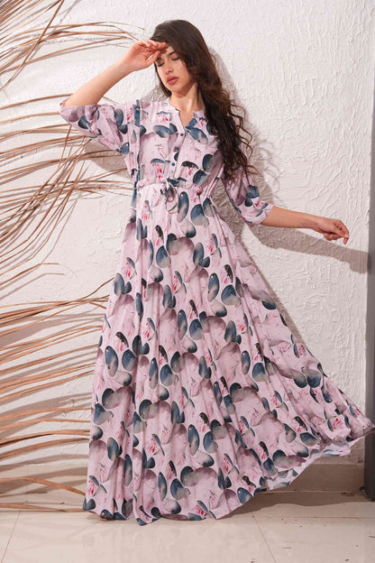 Pink-Colored Premium Flare Gown