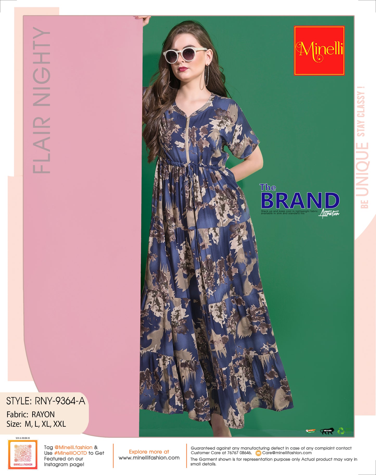 Womens Blue-Colored Flare Gown