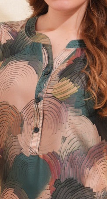 Womens Satin A-Line Nightdress - Multi