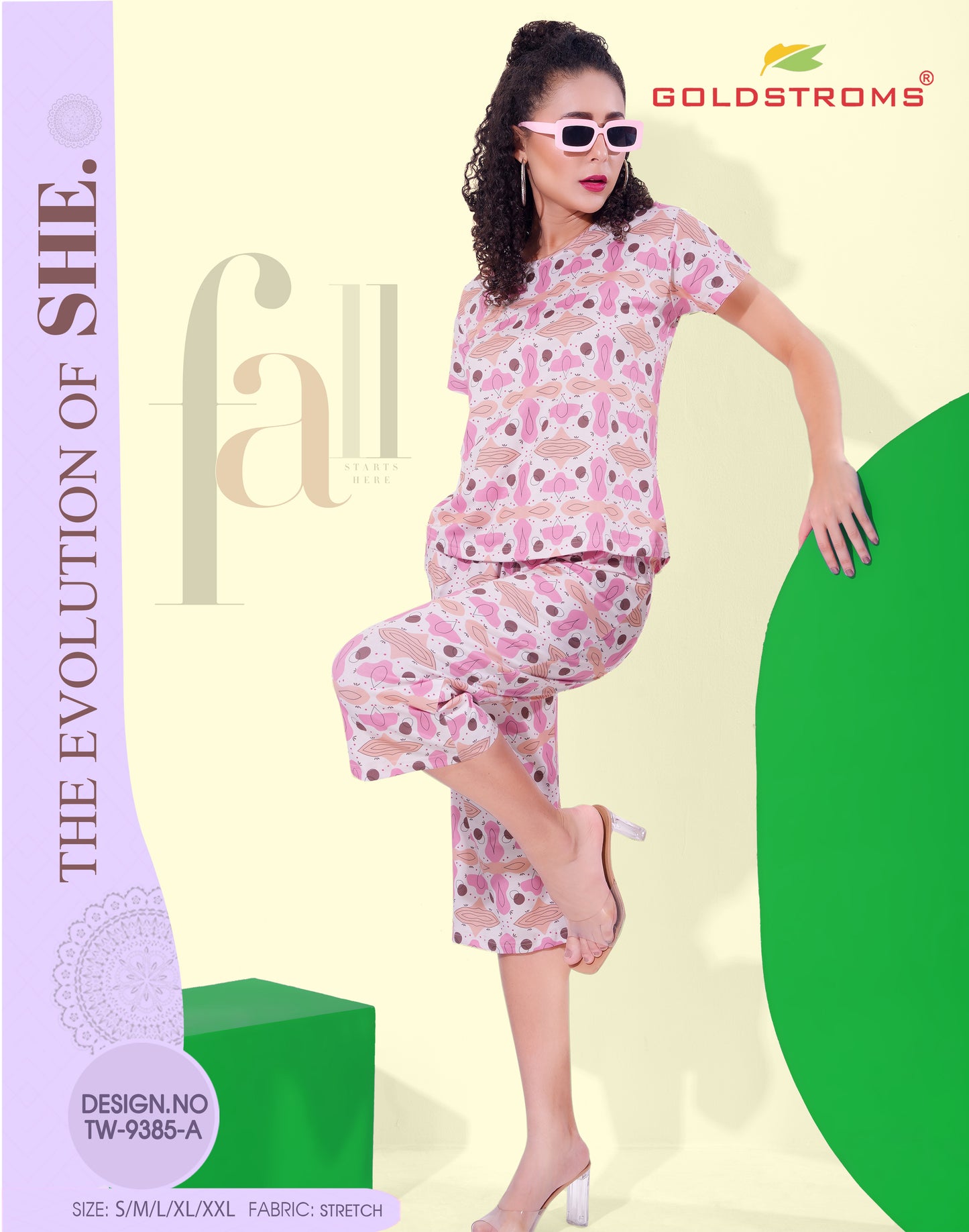 Womens Printed Travel Wear - Pink