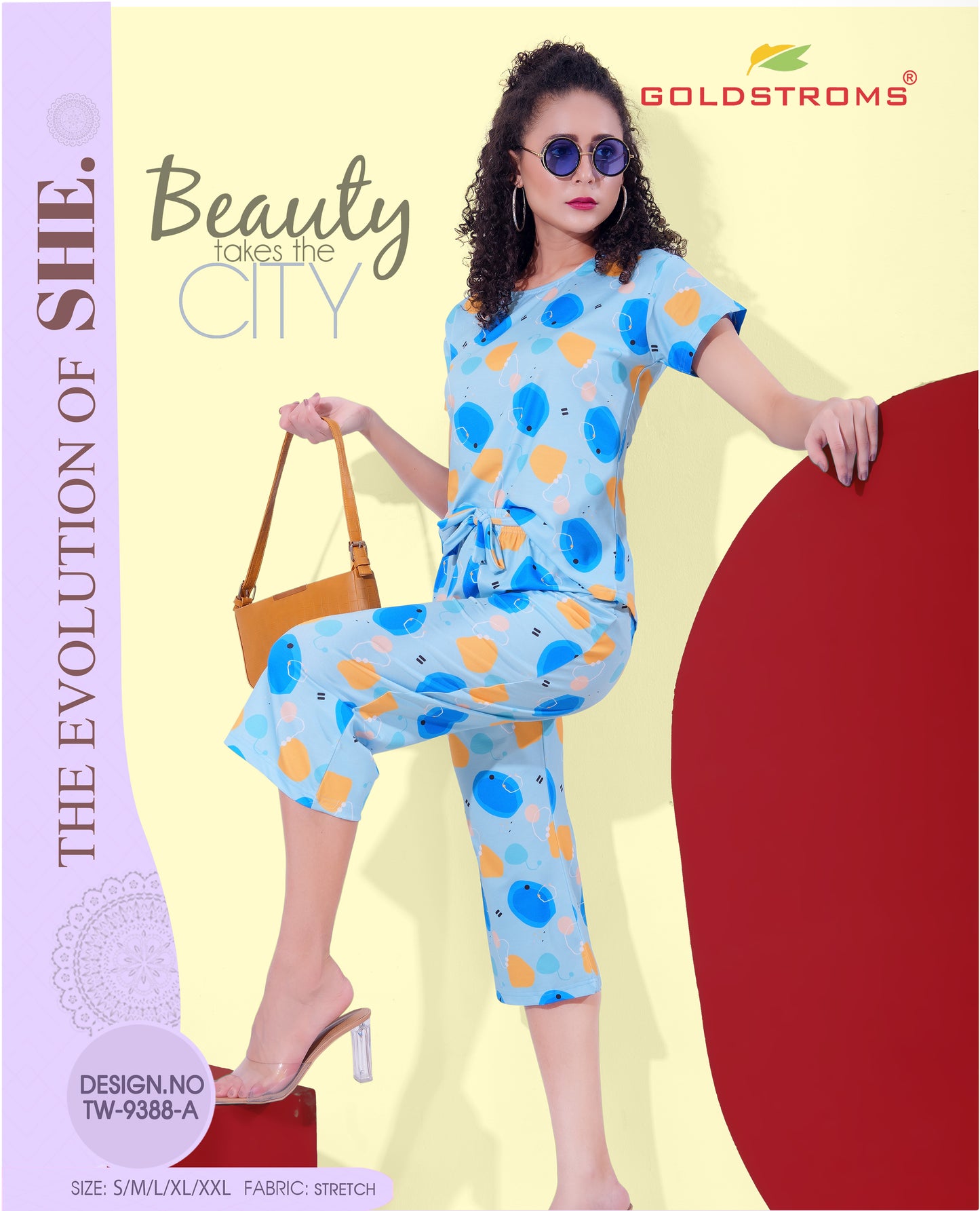 Womens Printed Travel Wear - Aqua