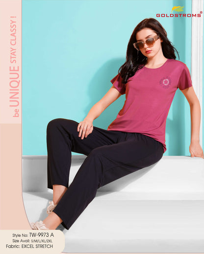 Womens Printed Travel Wear - D Peach