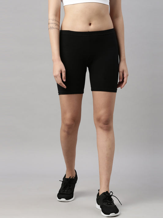 Womens 4-Way Stretch Cycling Shorts - Black