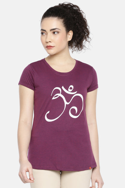 Wine Round Neck Active Tees